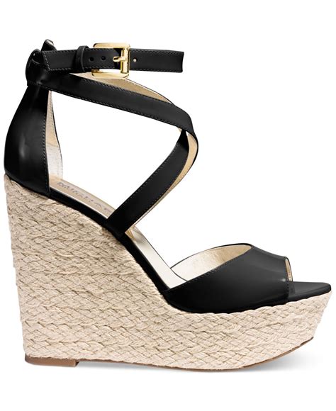 michael kors shoes black wedges|michael kors wedges on sale.